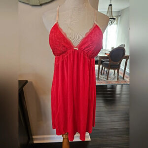 Victoria's Secret Size Medium Red Sexy Babydoll Nightie Dress Lingerie